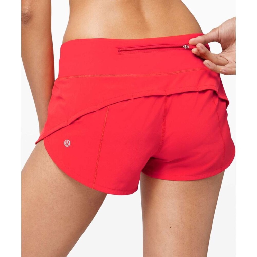🌼LULULEM🍋N Speed Up Running Shorts 2.5" - 4 Carnation Red